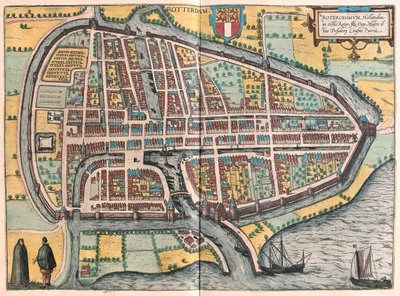 Rotterdam, Alankomaat - Georg Braunin "Civitates Orbis Terrarum", Köln 1617. tekijältä Georg Braun
