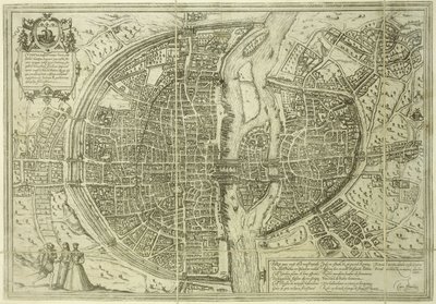 Pariisin kaupunkisuunnitelma, 1572 tekijältä Georg Braun