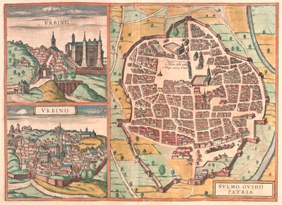 Urbino - Sulmona, Italia - Georg Braunin "Civitates Orbis Terrarum", Köln 1617. tekijältä Georg Braun