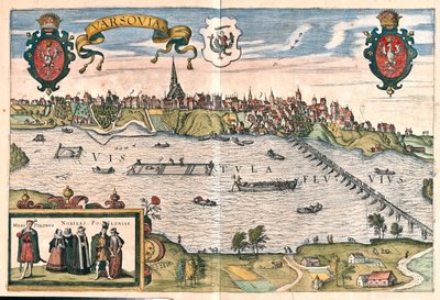 Varsavia, Puola - Georg Braunin teoksessa "Civitates Orbis Terrarum", Köln 1617. tekijältä Georg Braun