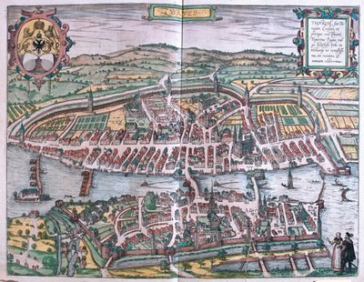 Zürich, Sveitsi - Georg Braunin teoksessa "Civitates Orbis Terrarum", Köln 1617. tekijältä Georg Braun