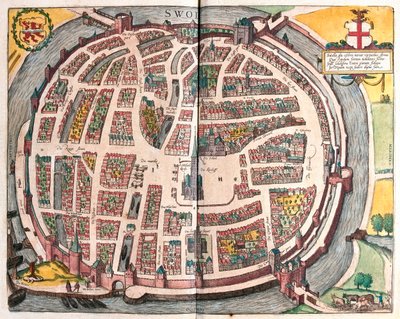 Zwolle, Alankomaat - Georg Braunin teoksessa "Civitates Orbis Terrarum", Köln 1617. tekijältä Georg Braun