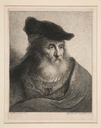 Parrakkaan miehen pää samettilakissa tekijältä Georg Friedrich Schmidt