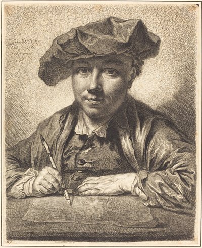 Omakuva, Piirustus tekijältä Georg Friedrich Schmidt