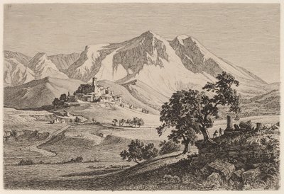 Näkymä Albe ja Monte Velino Abruzzissa tekijältä Georg Heinrich Busse