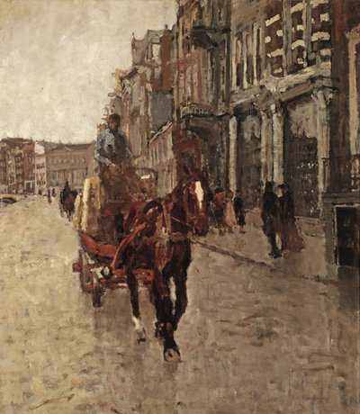 Rokin Westzijde: ein Pferdewagen auf dem Rokin, Amsterdam von Georg-Hendrik Breitner