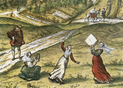 Andalus danseurs Yksityiskohta Grenadasta, osa 1 "Civitatis Orbis Terrarum" (Tetraum orbis terrarum). Abraham Orteliuksen (1527-1598), George Braunin (1541-1622) ja Franz Hogenbergin (1535-1590) Eau forte en couleurs, julkaistu vuosina 1572-1617. Historial tekijältä Georg Hogenberg Franz and Ortelius Abraham Braun