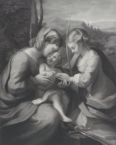 Pyhän Katariinan mystinen avioliitto, n. 1831. tekijältä Georg Jacob Felsing