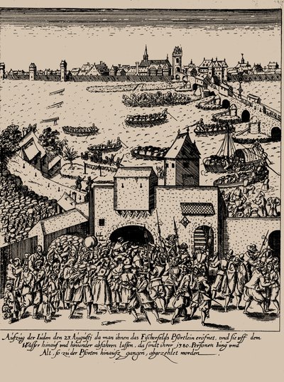 Fettmilchin nousu. Juutalaisten karkottaminen Frankfurtista 23. elokuuta 1614, n. 1616-1617. tekijältä Georg Keller