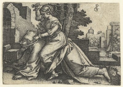 Aristoteles en Phyllis (Campaspe) tekijältä Georg Pencz
