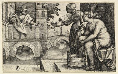 Daavid tarkkailee Batsebaa tekijältä Georg Pencz