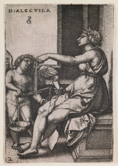 Dialectica, sarjasta "Vapaat taidot", noin 1541 (kaiverrus). tekijältä Georg Pencz