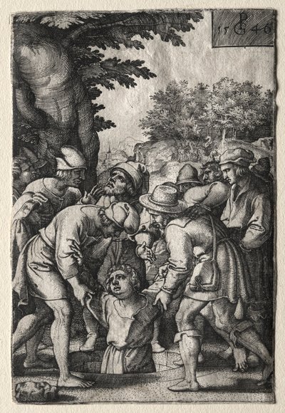 Joseph laskettiin kaivoon, 1546. tekijältä Georg Pencz