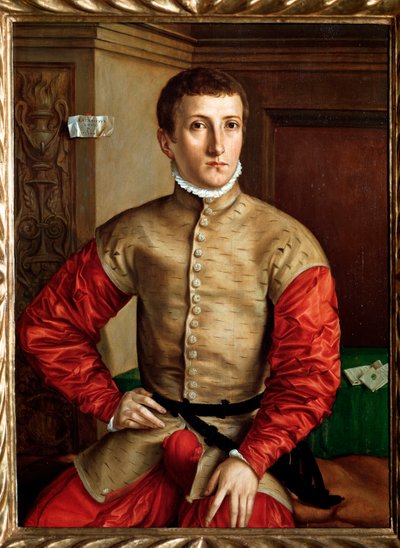 Nuoren 18-vuotiaan miehen muotokuva - öljy puulle, n. 1544 tekijältä Georg Pencz