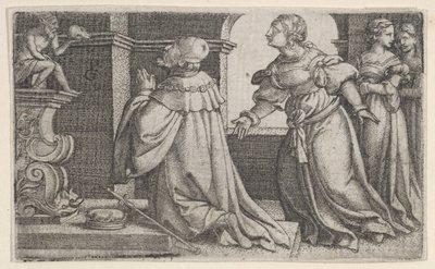 Salomo palvoo epäjumalia. tekijältä Georg Pencz
