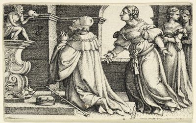 Salomo palvoo epäjumalia Molochia tekijältä Georg Pencz