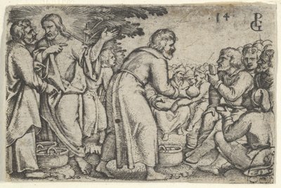 Leipien ja kalojen ihme, Kristuksen tarina, 1534-35. tekijältä Georg Pencz
