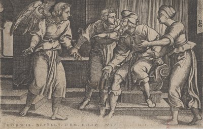 Tobias ja arkkienkeli Rafael, Tobiaksen tarina, 1543. tekijältä Georg Pencz