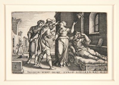 Tobit Blinded, pl. 3 sarjasta The Story of Tobit tekijältä Georg Pencz