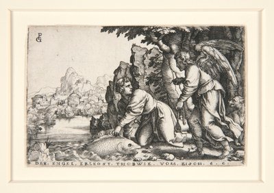Tobit ja enkeli, pl. 5 sarjasta The Story of Tobit tekijältä Georg Pencz