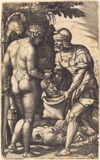 Tomyris Cyrusin pään kanssa tekijältä Georg Pencz
