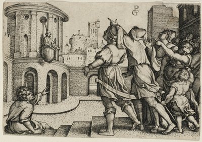Virgil ripustettu koriin, kopio tekijältä Georg Pencz