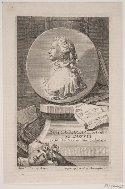 Näyttelijä Anna Catharina von Passow tekijältä Georg Vilhelm Baurenfeind