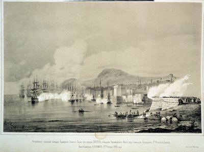 Sinopin taistelu 30. marraskuuta 1853 (litografia) tekijältä Georg Wilhelm Timm