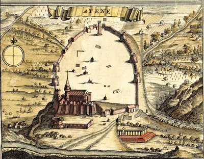 Ateena, Kreikka tekijältä Georg and Hogenberg Franz (1535 90) Braun