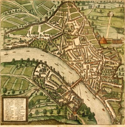 Basel, Basel, Sveitsi tekijältä Georg and Hogenberg Franz (1535 90) Braun
