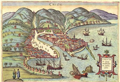 Chios, Kreikka tekijältä Georg and Hogenberg Franz (1535 90) Braun