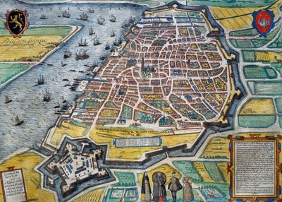 Antwerpenin kaupunki tekijältä Georg Braun and Hogenberg Franz