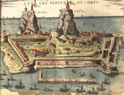 Korfu, Kreikka tekijältä Georg and Hogenberg Franz (1535 90) Braun