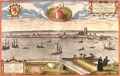 Dordrecht, Alankomaat tekijältä Georg and Hogenberg Franz (1535 90) Braun