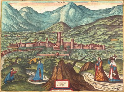 Fondi, Italia tekijältä Georg and Hogenberg Franz (1535 90) Braun