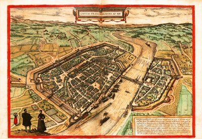 Frankfurt Mainin varrella tekijältä Georg and Hogenberg Franz (1535 90) Braun