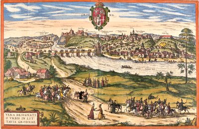 Grodno, Valko-Venäjä tekijältä Georg and Hogenberg Franz (1535 90) Braun