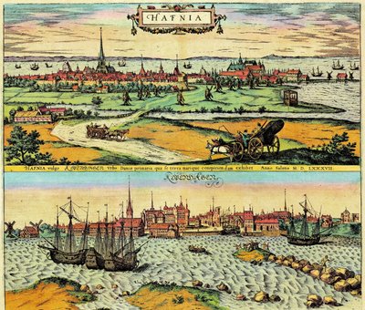 Hafnia / Kobenhavn, Tanska tekijältä Georg Braun and Hogenberg Franz