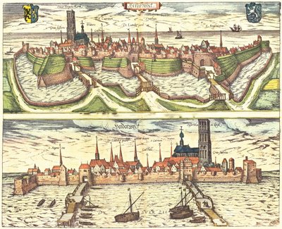 Harderwijk, Alankomaat, Hollanti tekijältä Georg and Hogenberg Franz (1535 90) Braun
