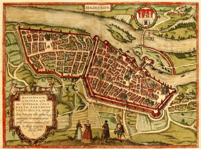 Magdeburg, Saksa tekijältä Georg and Hogenberg Franz (1535 90) Braun