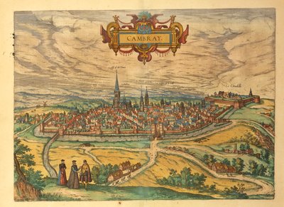 Georg Braunin Cambrain kartta maailman kaupungeista tekijältä Georg Braun and Hogenberg Franz