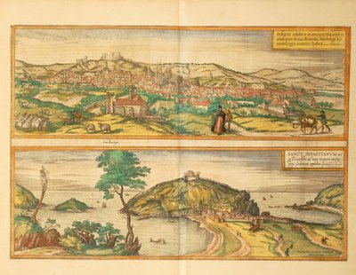 Georg Braunin kartta San Sebastianista ja Burgosista toisesta maailmansodasta tekijältä Georg Braun and Hogenberg Franz