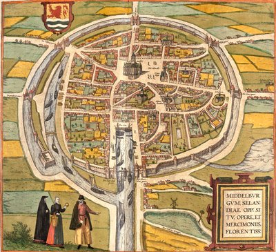 Middelburg, Alankomaat tekijältä Georg and Hogenberg Franz (1535 90) Braun