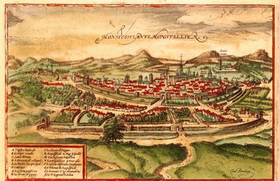 Montpellier, Ranska tekijältä Georg and Hogenberg Franz (1535 90) Braun