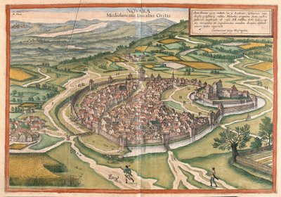 Novara, Piemonten alue, Italia (kaiverrus tekijältä Georg Braun and Hogenberg Franz