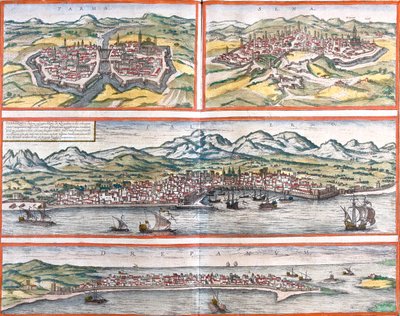 Parma, Siena, Palermo, Trapani, Italia. tekijältä Georg and Hogenberg Franz (1535 90) Braun