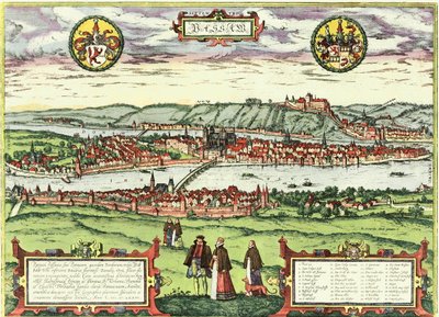Passau, Saksa tekijältä Georg and Hogenberg Franz (1535 90) Braun
