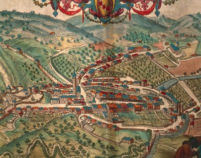 Georg Braunin Serravalle Scrivia julkaisusta Cities of the World tekijältä Georg Braun and Hogenberg Franz
