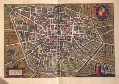 Bolognan kaupunki, Georg Braunin Civitates Orbis Terrarum tekijältä Georg Braun and Hogenberg Franz