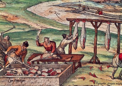 Tonnikalankäsittely, pienoismalli maailman kaupungeista, Georg Braun ja Franz Hogenberg tekijältä Georg Braun and Hogenberg Franz